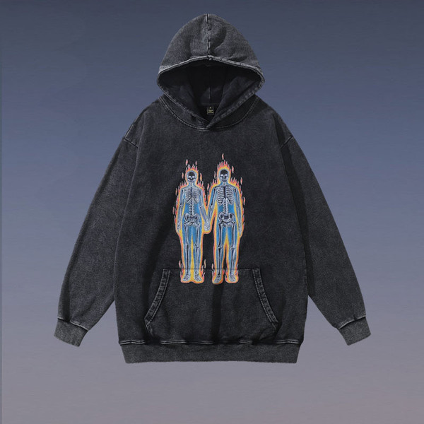 American Hip-hop Worn Wash Hoodie Loose Q119-CJYH1576695