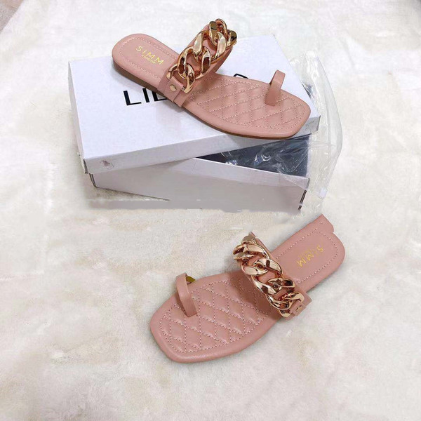 Fashion Rhinestone Slippers Daily Solid Color Flat Heel Q119-CJNS1211858