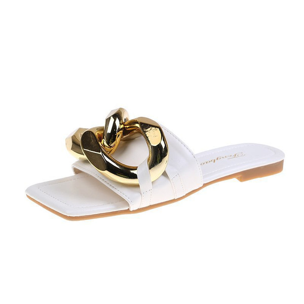 Net Red Metal Chain Sandals For Women's Outer Wear Q119-CJNS1189857