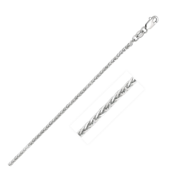 Size: 20'' - 14k White Gold Square Wheat Chain (1.80 mm) P150-85649-20