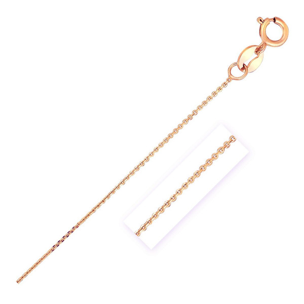 Size: 20'' - 14k Rose Gold Diamond Cut Cable Link Chain (0.68 mm) P150-46104-20
