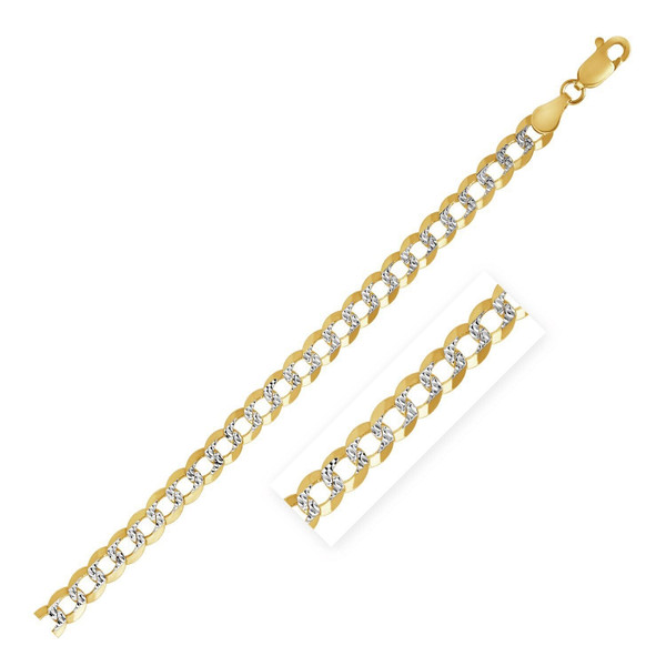 Size: 24'' - 14k Two Tone Gold Pave Curb Chain (3.20 mm) P150-46578-24