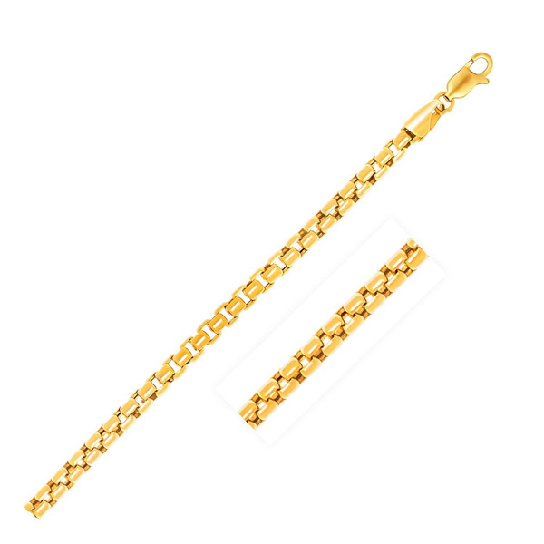 Size: 22'' - 14k Yellow Gold Round Box Chain (3.4 mm) P150-40670-22