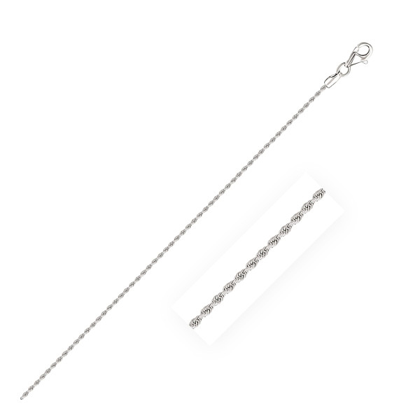Size: 20'' - 10k White Gold Solid Diamond Cut Rope Chain (1.60 mm) P150-19989-20