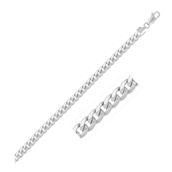 Size: 22'' - 14k White Gold Miami Cuban Semi Solid Chain (5.50 mm) P150-73834-22