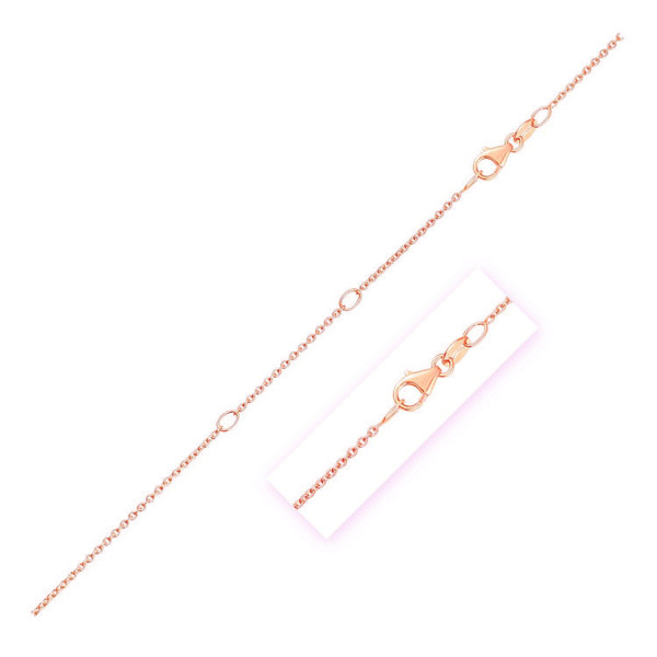 Size: 18 - Double Extendable Diamond Cut Cable Chain in Rose Gold (1.30 mm) P150-17300-18