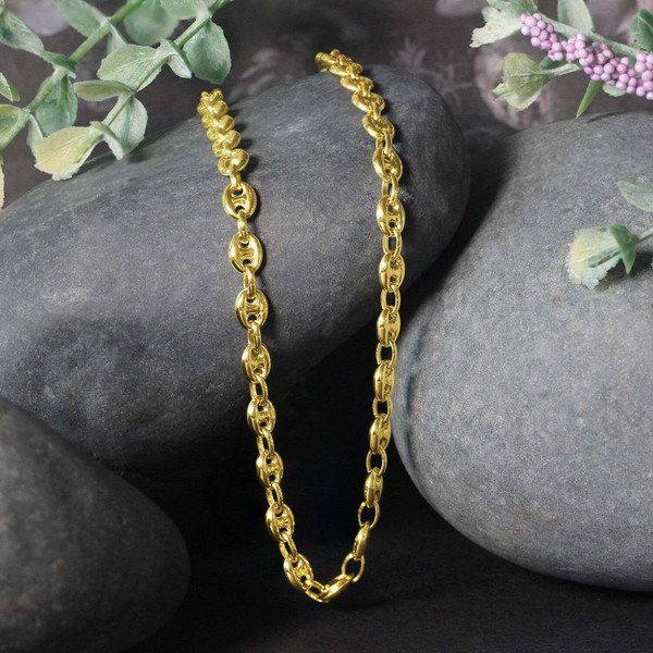 Size: 18'' - 14k Yellow Gold Puffed Mariner Link Chain (4.70 mm) P150-39666-18