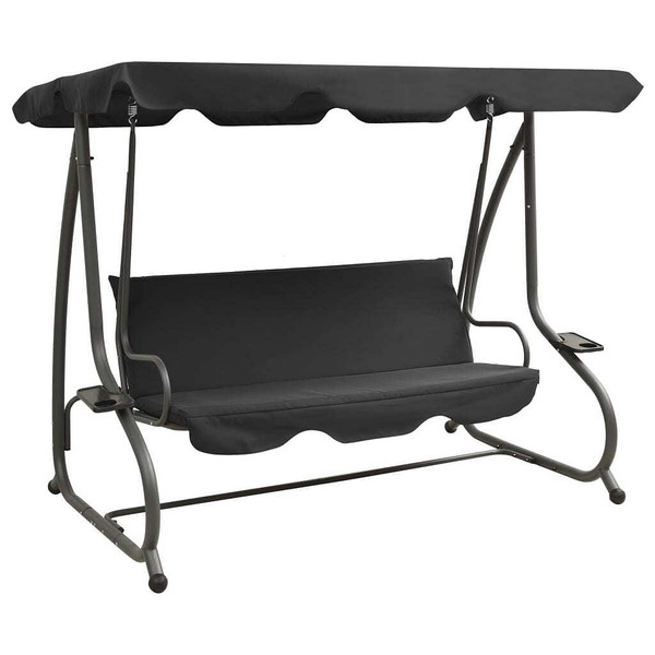 Outdoor Swing Bench with Canopy Anthracite A949-313339