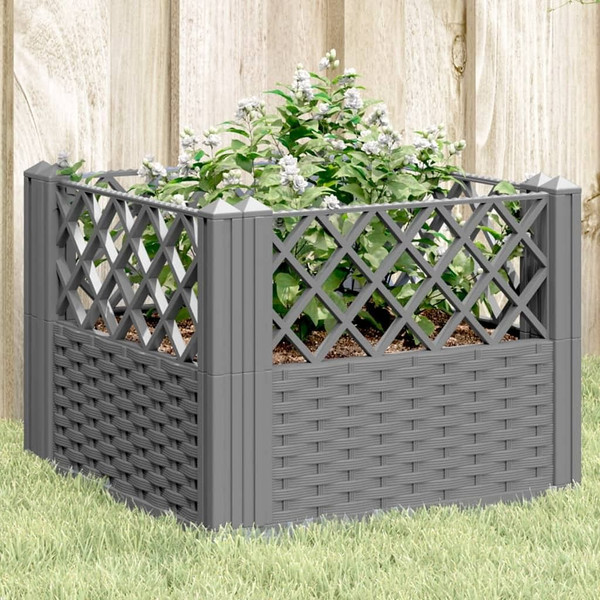 Garden Planter with Pegs Light Gray 17.1"x17.1"x17.1" PP A949-368008