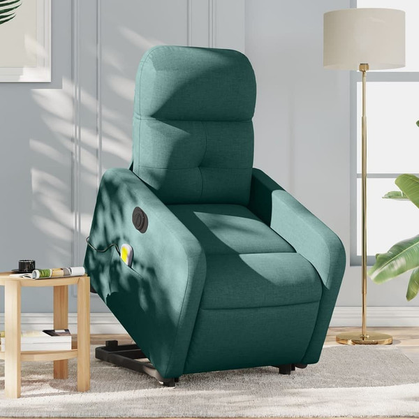  Electric Stand up Massage Recliner Chair Dark Green Fabric A949-3206953