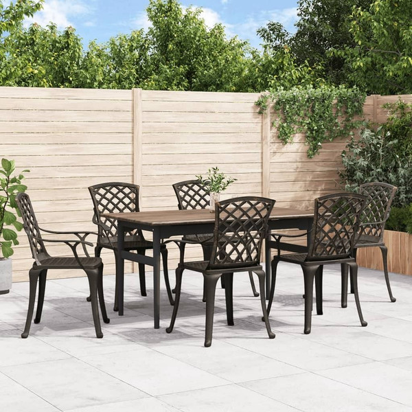 Patio Chairs 6 pcs Cast Aluminum Bronze A949-3216319