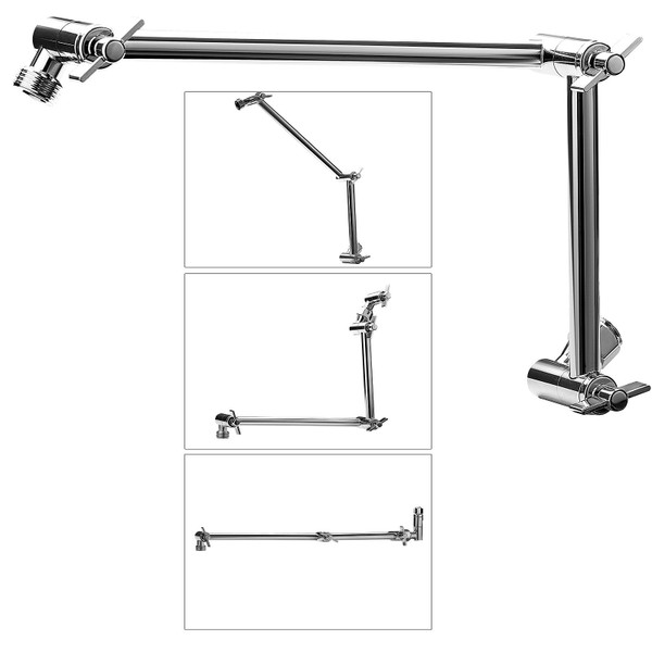Shower Head Extension Arm, 16 inches, Brass Shower Arm Extender with Flexible Adjustable Angle Heig E415-KDJLYBJZJ2G017E6P001V0