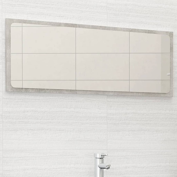  Bathroom Mirror Concrete Gray 39.4"x0.6"x14.6" Engineered Wood A949-804634