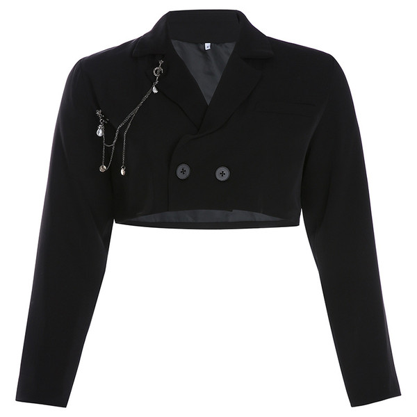Color: Black, Size: M - Irregular zip casual suit Q119-CJNSWTQB00888-Black-M