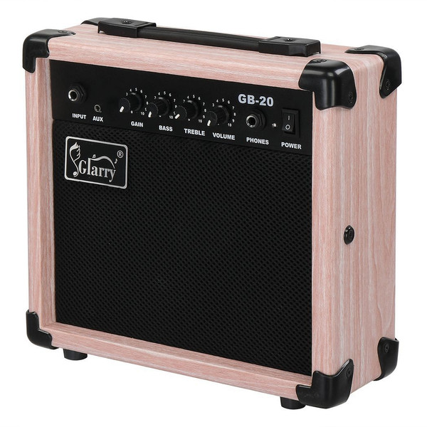 Glarry 20W GB-20 Electric Bass Guitar Amplifier Natural Color T575-S0671288049