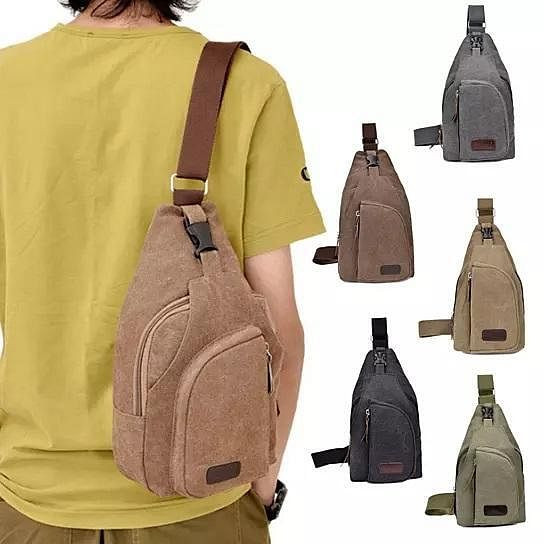 Color: Grey Clouds - Sling Cling Cotton Canvas Messenger Bag in 5 Colors K290-42893030160