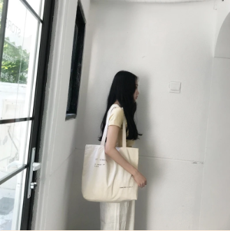 Color: Small size - Blowing Bubble Girl Canvas Wide Shoulder Strap Color Button Shoulder Diagonal B Q119-CJBHNSNS04597-Small size