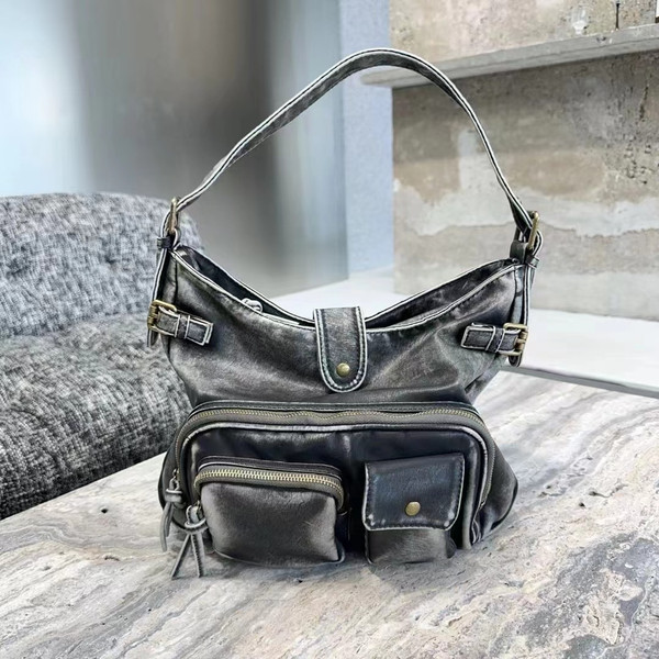 Retro High-grade Texture Multi-pocket Motorcycle Bag Q119-CJYD2190556
