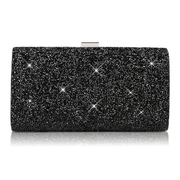Color: Black - Diamond-encrusted clutch Q119-CJBHNSNS09572-Black
