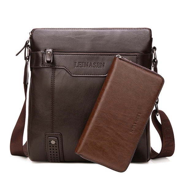 Color: Dark brown+handbag - Men's Shoulder Bag Crossbody Bag Q119-CJBHNSNS08808-Dark brown+handbag
