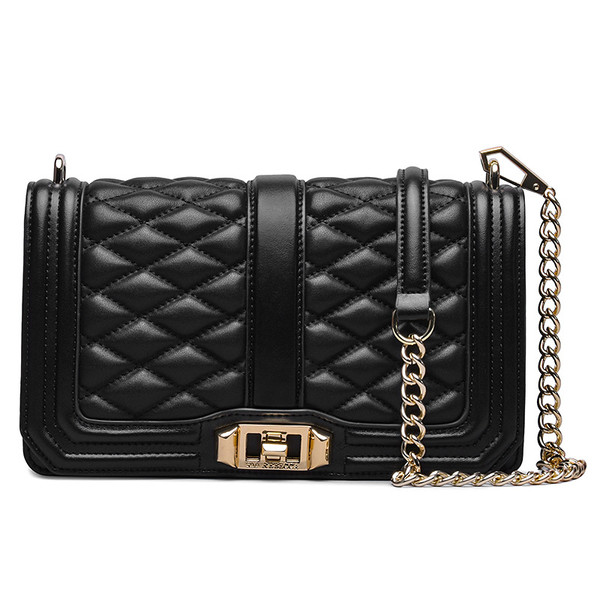 Color: Black gold, style: B - Fashion chain bag shoulder diagonal package Q119-CJBHNSNS07626-Black gold-B