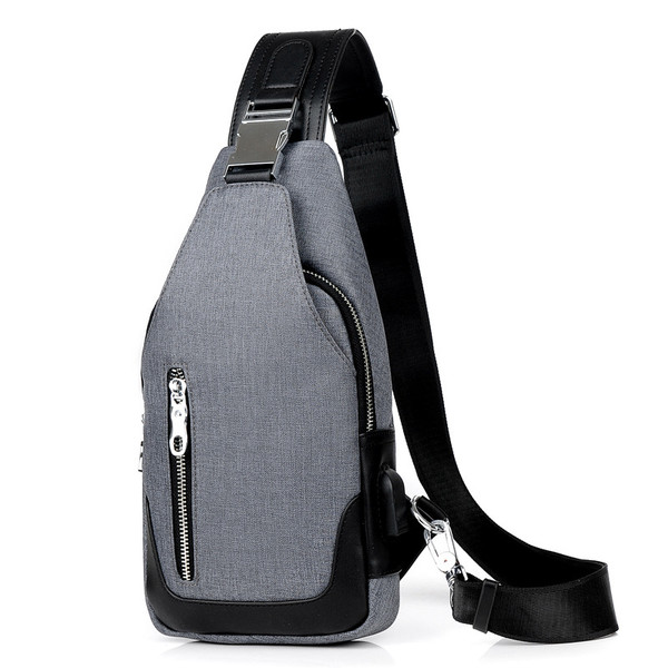 Color: Grey blue - Oxford cloth chest bag Q119-CJBHNSNS09200-Grey blue