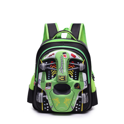 Color: Green, Size: Medium - Cross-Border Children'S School Bag 3D Racing Elementary School Student Q119-CJNS112616002BY