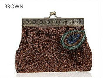 Style: Brown - Peacock Crazy Clutch Eye-catching Ensemble In 8 Colors K290-20290913285