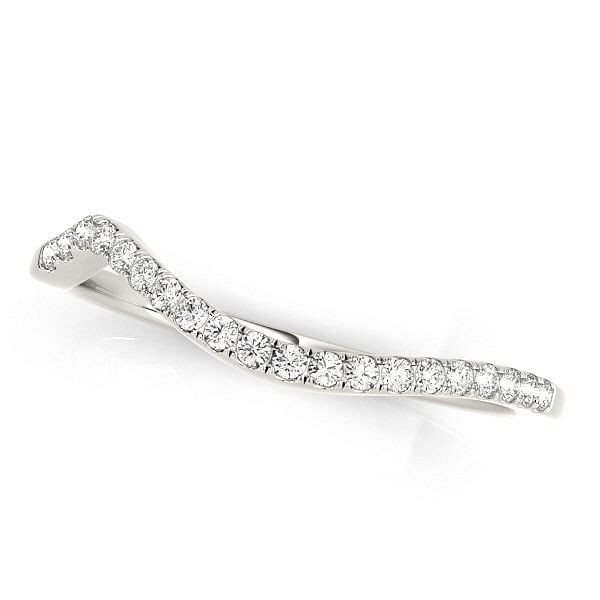 Size: 9 - 14k White Gold Modern Curved Diamond Wedding Band (1/8 cttw) P150-36682-9