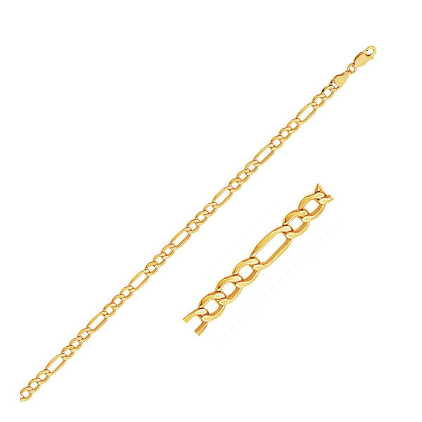 Size: 7'' - 4.6mm 14k Yellow Gold Lite Figaro Bracelet P150-05605-7