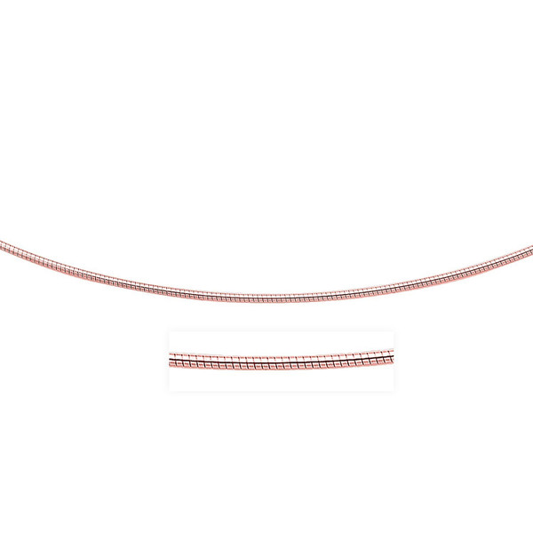 Size: 17'' - 14k Rose Gold Necklace in a Round Omega Chain Style P150-47878-17