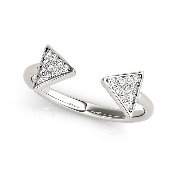 Size: 9 - 14k White Gold Diamond Arrowhead Open Ring (1/5 cttw) P150-90743-9