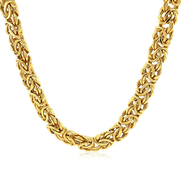 Size: 18'' - 14k Yellow Gold Byzantine Motif Chain Necklace P150-48776-18