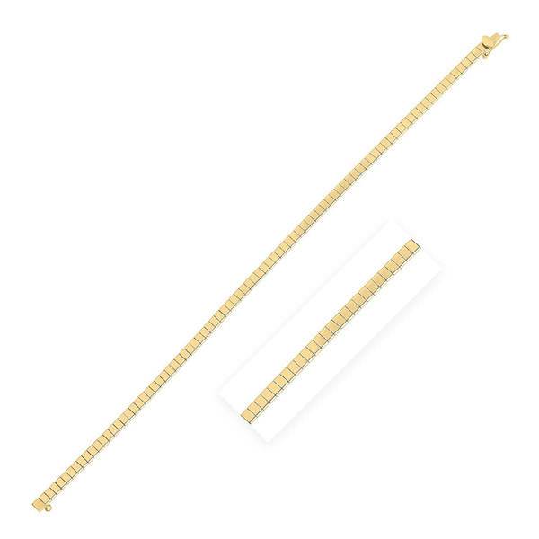 Size: 7 - 14k Yellow Gold Brick Omega Bracelet P150-40817-7