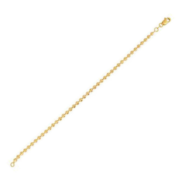Size: 20 - Moon Cut Bead Chain in 14k Yellow Gold (3.00 mm) P150-39076-20