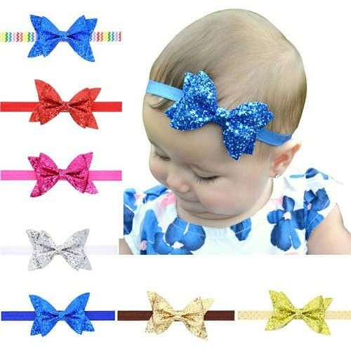 (7pcs) Shining Attractive Dual Layers Bowknot Baby/ Toddler Hair Band Set A392-bbj189