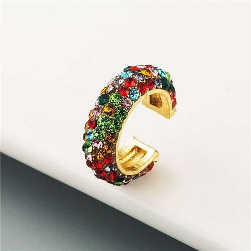 Rhinestone Embellished U.S. High Fashion Women Alloy Hoop Earrings - Multicolor A392-fear6428