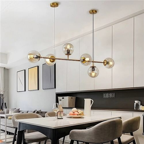 6 Heads Modern Style Home Light Wholesale Dining Room Glass Pendant Lamp A392-flig0042
