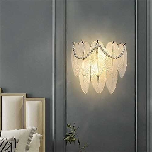 French Luxury Style Home Light Wholesale Glass Leaf Design Wall Lamp - A A392-flig0108
