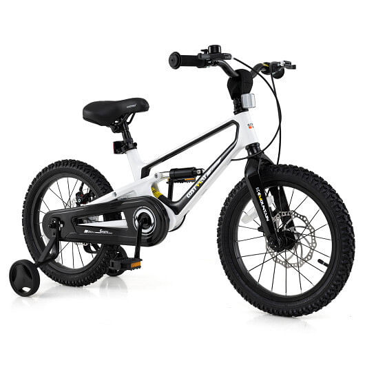 16 Inch Kids Bike Magnesium Alloy Bicycle Adjustable for Aged 4 to 7-16 inches B593-TS10189WH