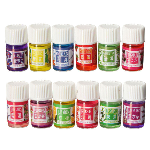 12pcs Flower Essential Oil Set  Spa Aromatherapy Pure Therapeutic Plant Headache Relief Home C122-1063202