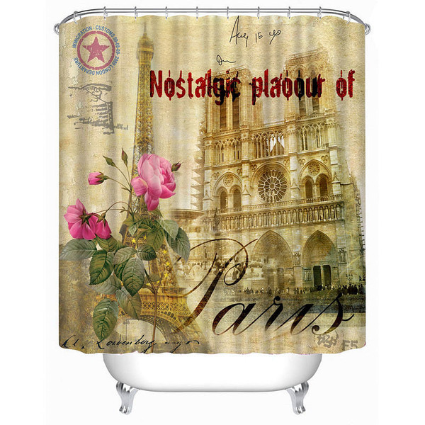 72x72 Creative Inch Completely Polyester Colormix Blood Series Shower Curtains with 12 Rings C122-1116217