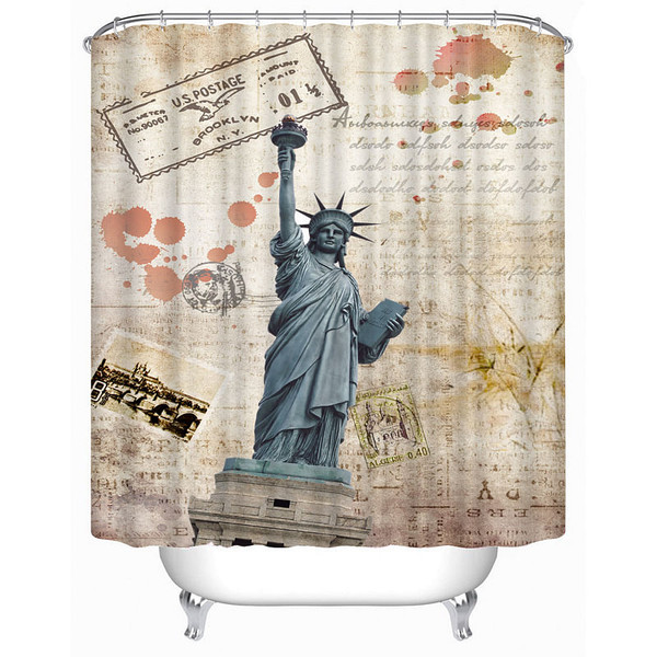 72x72 -Inch Completely Polyester  Colormix Car Series Shower Curtains with 12 hocks C122-1116219