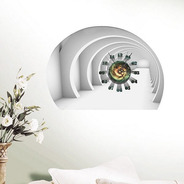 DIY Decal Clock Tunnel 3D Wall Stickers Clock 3D Art Wall Clock Home Decor C122-996396
