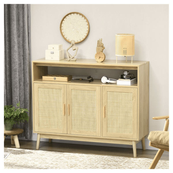 Sideboard Buffet Cabinet with Rattan Doors, Natural T575-S0671348175
