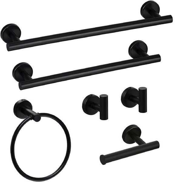 6 ??????????????? 6 Piece Stainless Steel Bathroom Towel Rack Set Wall Mount T575-S0671286108