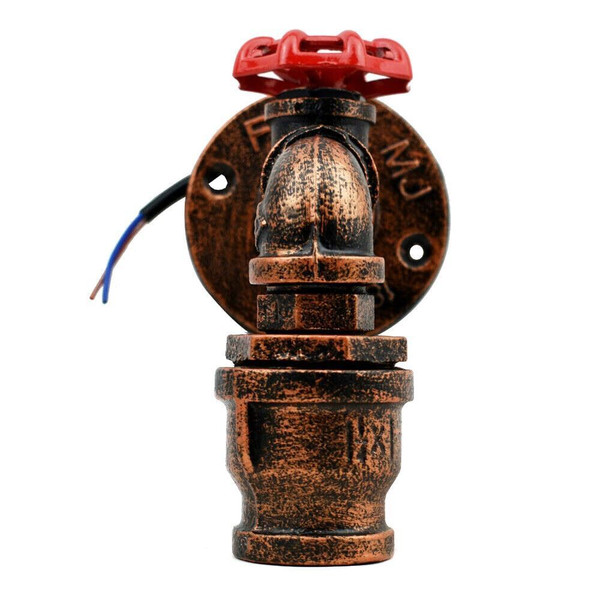 Rustic Red Wall Lights Industrial Metal Water Pipe Wall Lamp~1583 T575-V0671388240
