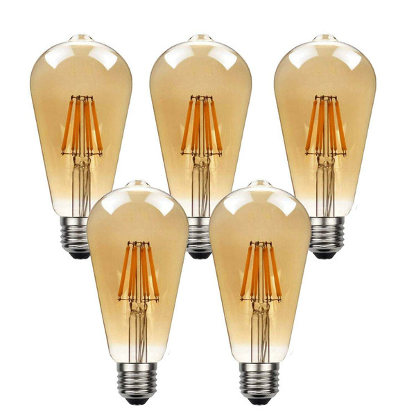 1/3/5/10 Pack LED Bulb ST64 8W Warm White E26 Vintage Edison Bulb~1140 T575-V0671387630