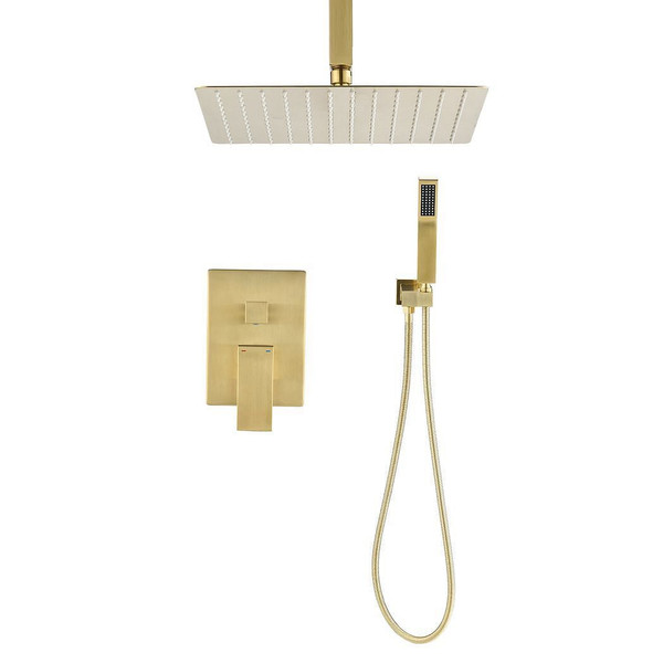 Ceiling Mounted Shower System Combo Set with Handheld and 12"Shower head T575-S0671292352