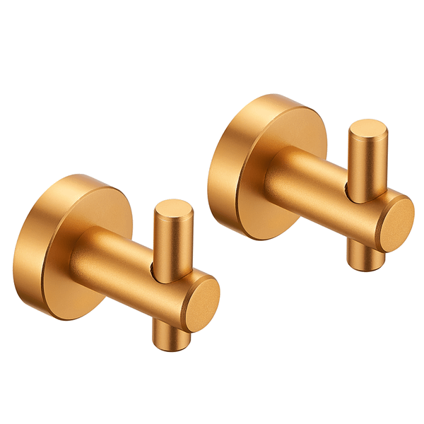 Round Base Wall Hanging Hook with Screws- Brushed Gold Hook, 2 Pack, for Entry Shoe Cabinet, Wardro T575-S0671273522